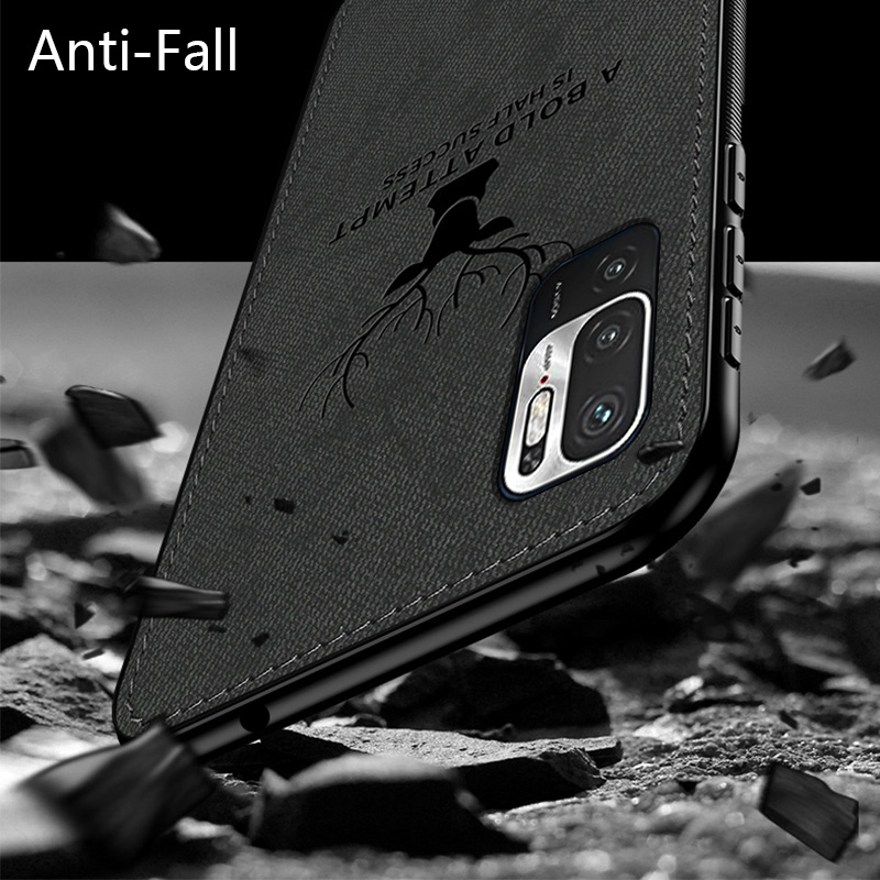 Biruiqu For Redmi Note 10 5G Hybrid Soft TPU Deer Pattern Leather Shockproof Case Cover. 