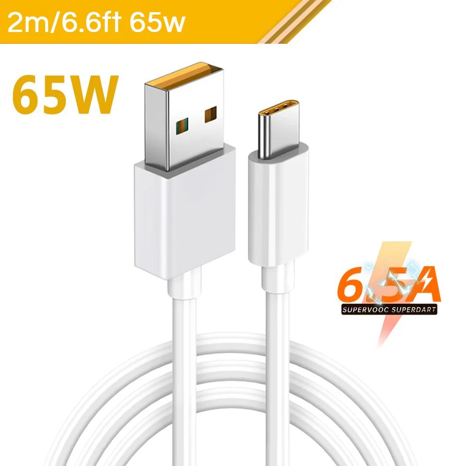 Realme Gt 5G 8 Pro 10 Superdart Cable Type C 6.5A Super Fast Charge Cabel Oppo Find X5 Pro Neo Reno 6 7 65w Supervooc Super dart. 