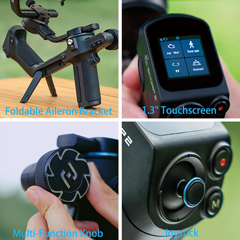 FeiyuTech SCORP 2[Official]Camera Gimbal Stabilizer Built-in AI Tracker Upgrade Joystick Touch Screen for Mirrorless DSLR Camera. 