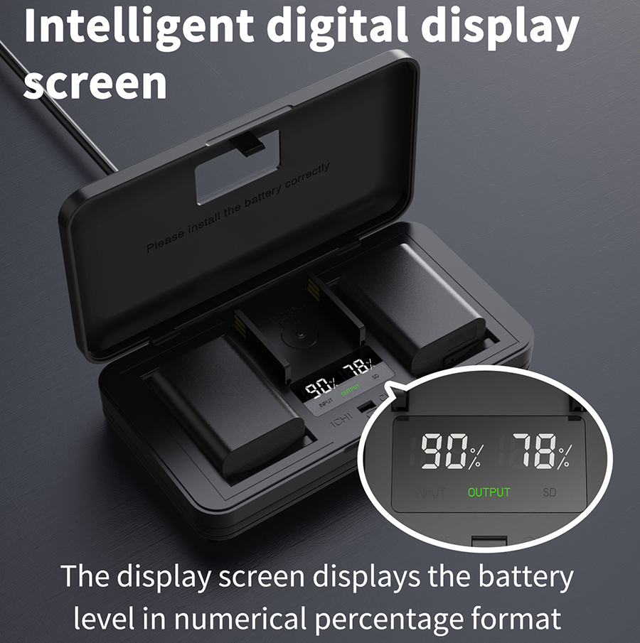 LP-E12 Battery Charger, Rapid USB Charger with LCD Battery Capacity Display, for Canon EOS M M2 M10, M50, M50 Mark II, M100 M200. 