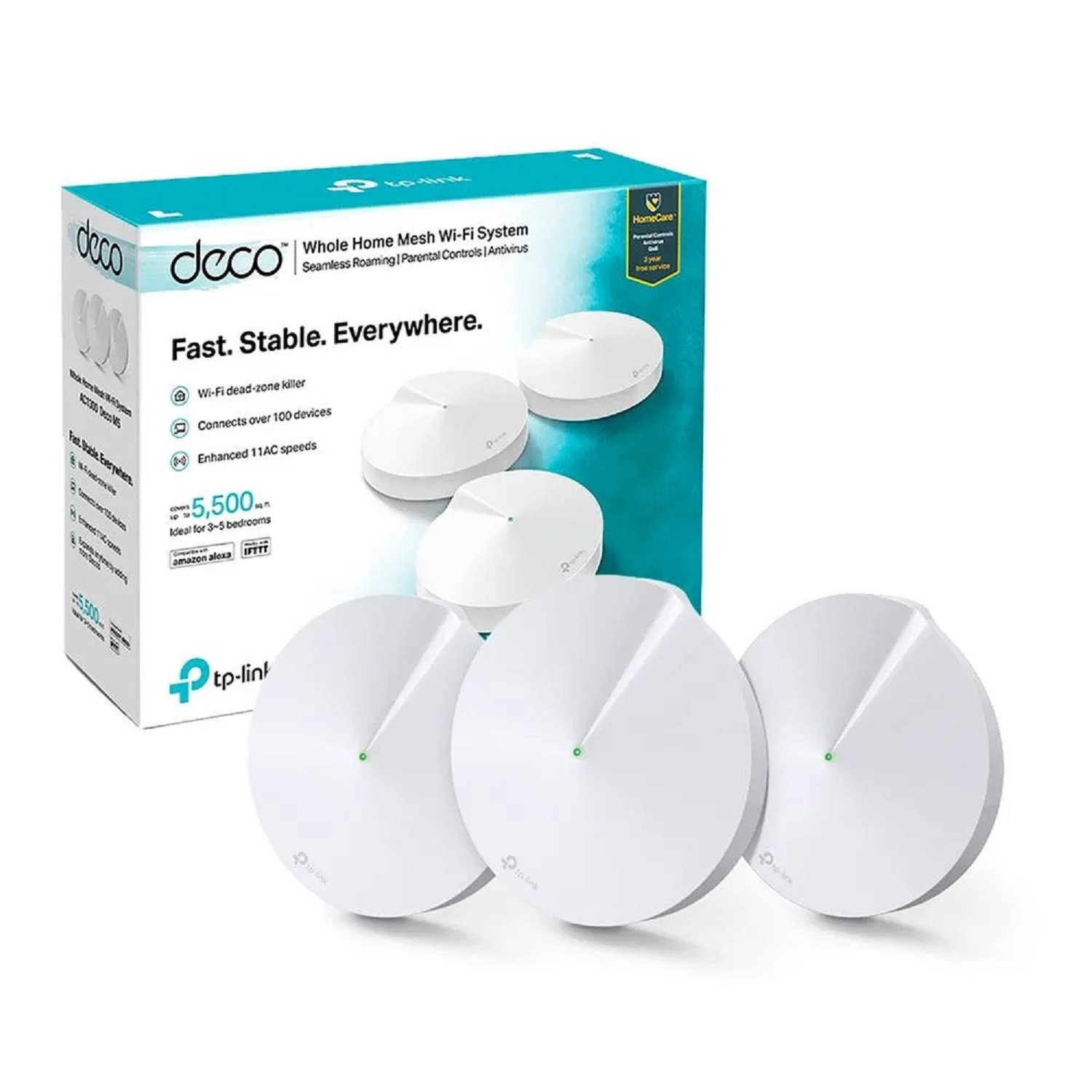 Router TP- Link Deco M5 Whole Home Mesh Wi-Fi System - 3 Pack (Warranty: 02 Years, Service Waranty: 05 Years). 