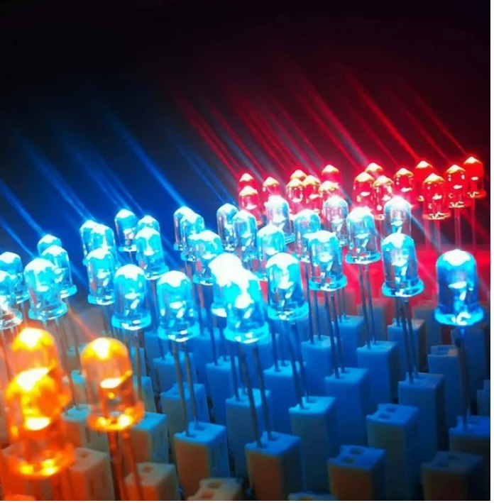 ( 50 pcs  )5mm LEDs Light Multicolors  3V DIY Science Project Electronics Components Lighting Kit. 
