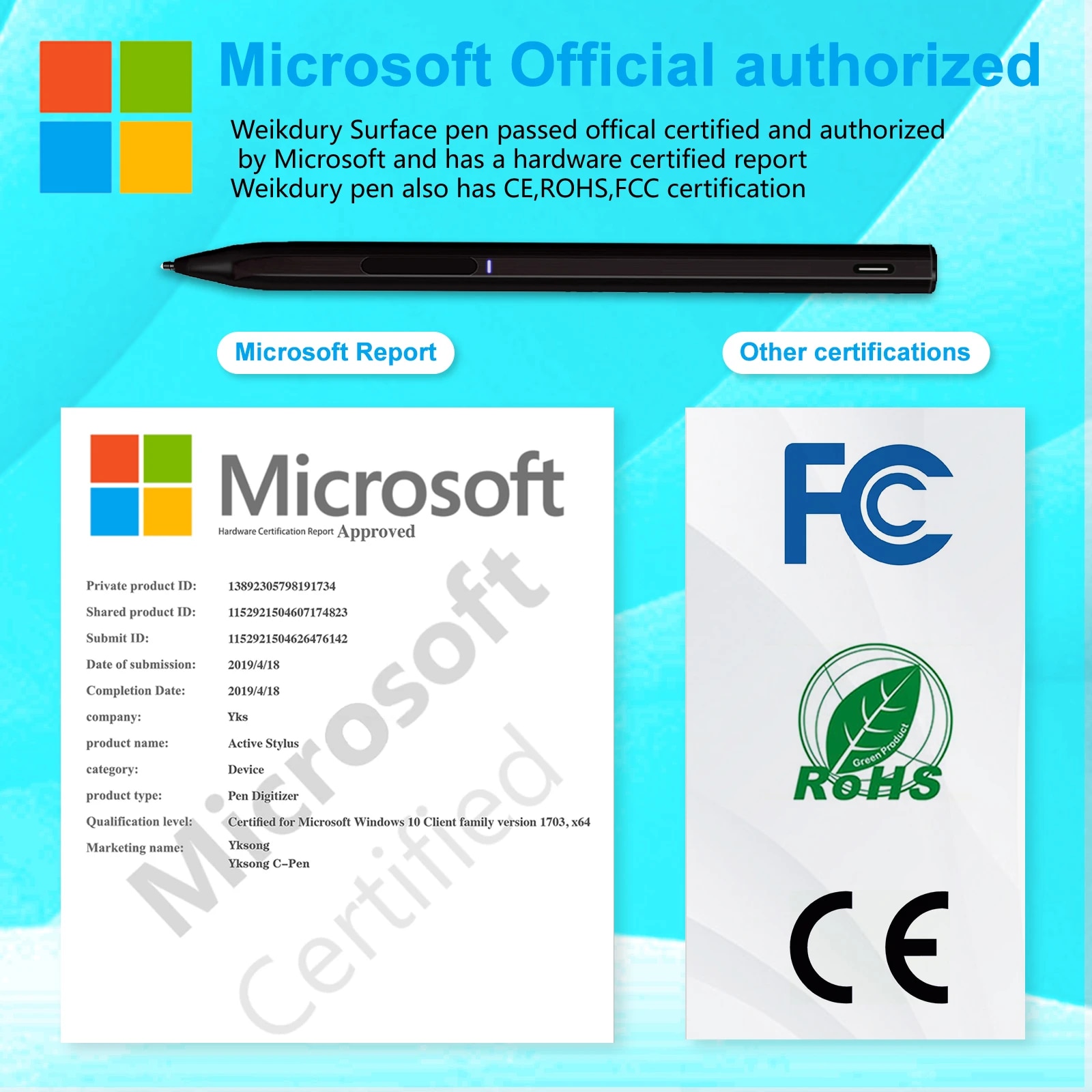 Stylus Pen for Surface USB-C Charging 4096 for Microsoft Surface Pro 8 7 6 5 4 3 X/ Surface 3/Go 3 2/Laptop 4 3 2/Book 3 2 1. 
