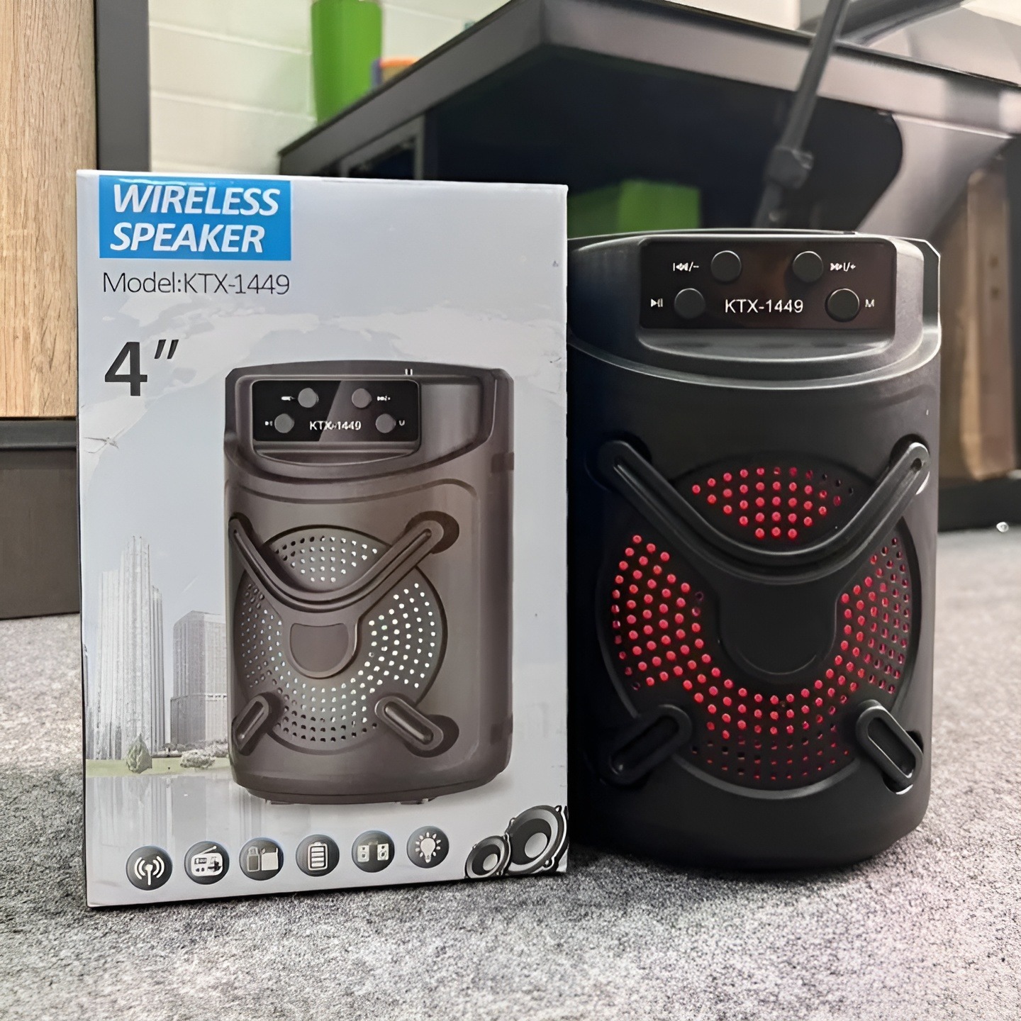 KTX-1449 Bluetooth, USB, TF Card & FM Radio Supported RGB Lighting Speaker. 