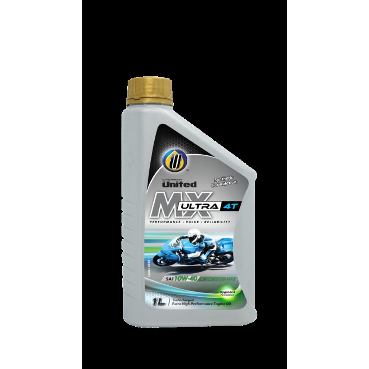 UNITED MX ULTRA 4T II SAE 10w-40 II API SN JASO MA II SIZE 1L