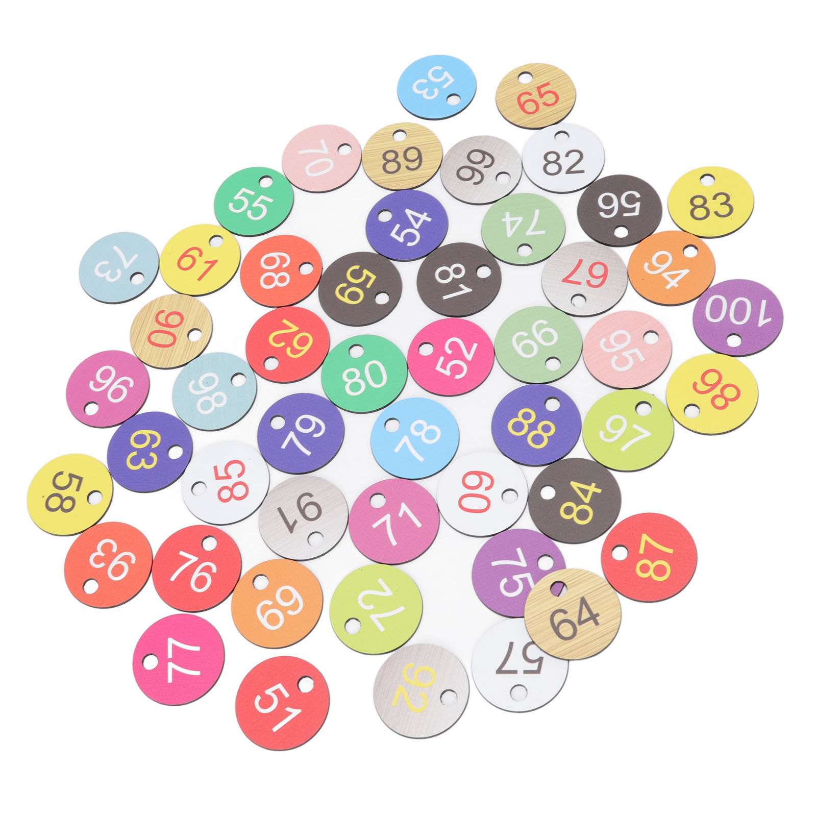 50Pcs Round Plastic Number Tags Plastic Number Labels for Beekeeping Livestock Farming 51-100