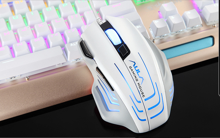 custom macro office laptop desktop computer chicken computer mouse Ghost Shark Lite AULA S18 Wired Gaming Mouse for LOL. 