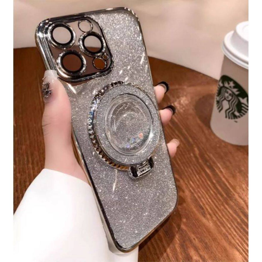 New Phone case Infinix Hot 40 Hot 40i Hot 40 Pro Back cover Liquid Glitter Quicksand Hourglass Stand Holder Luxury Shiny Gradient Plating Girls Slim Phone cases Transparent softcase Silicone Pouch Women. 