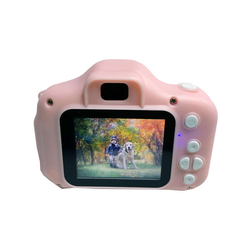 Children's SLR mini camera toy can take photos Pink cute girl gift x2. 