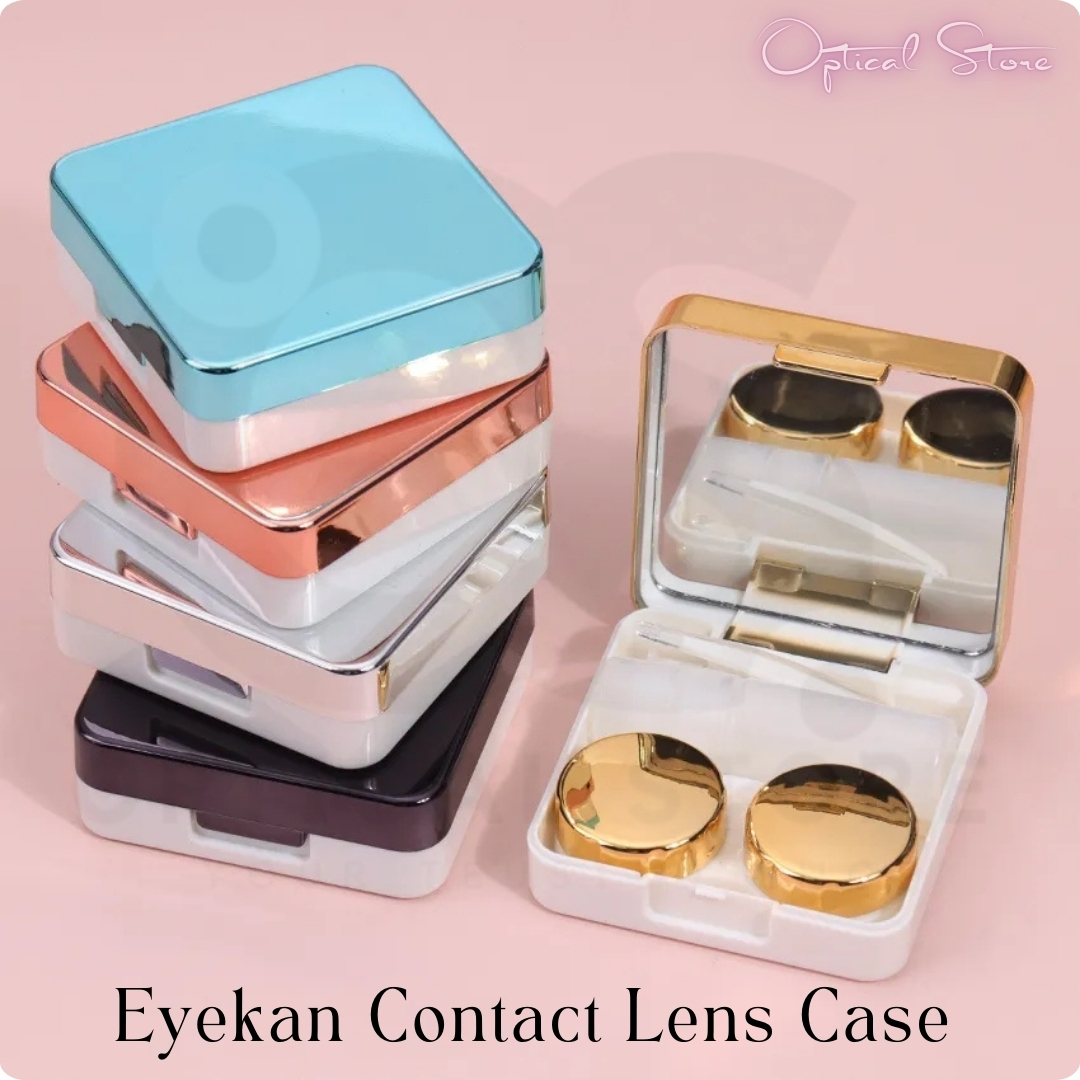 New Eyekan Exclusive Portable Contact Lens Case/Kit Box With Mirror,Twizzer,Applicator and Solution Bottle. 1pair Eyekan Contact Lens Kit Box For Any Type Of Contact Lens. Eyekan 5 Color (Black,Silver,Gold,Pink And Rose Gold) Contact Lens Case. #eyekan.5. 