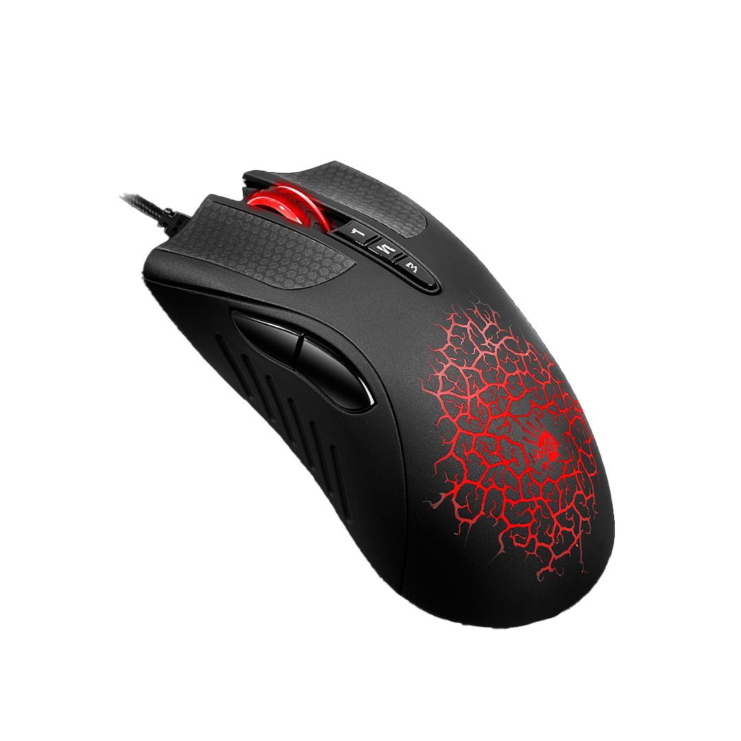 A4tech Bloody A90 Light Strike Gaming Mouse - Adjustable 6200 CPI - Metal X'Glide Armor Boot - 6 Sniper Modes - Wired - Ultra Core 3&4 Activated - Black. 