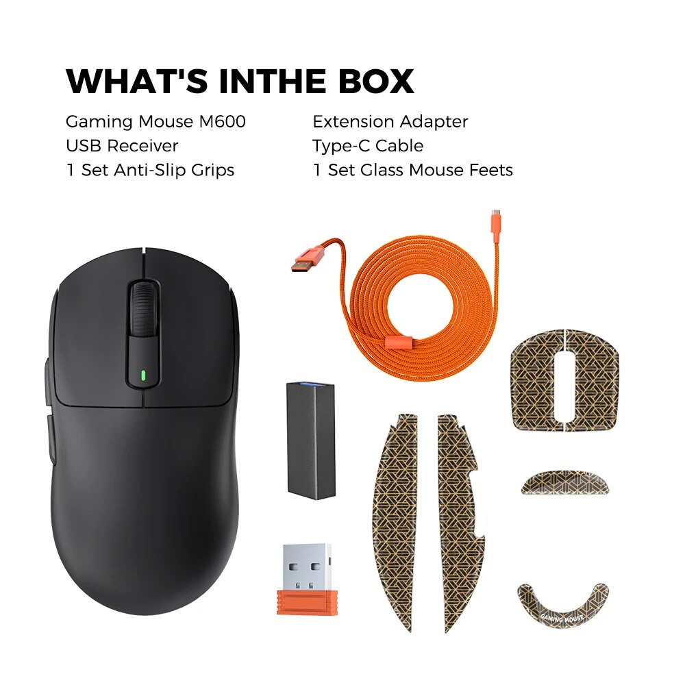 Kysona M600 Black PAW3395 Wireless Gaming Esports Mouse 55g 26000DPI 6 Buttons Optical PAM3395 Computer Mice For Laptop PC. 