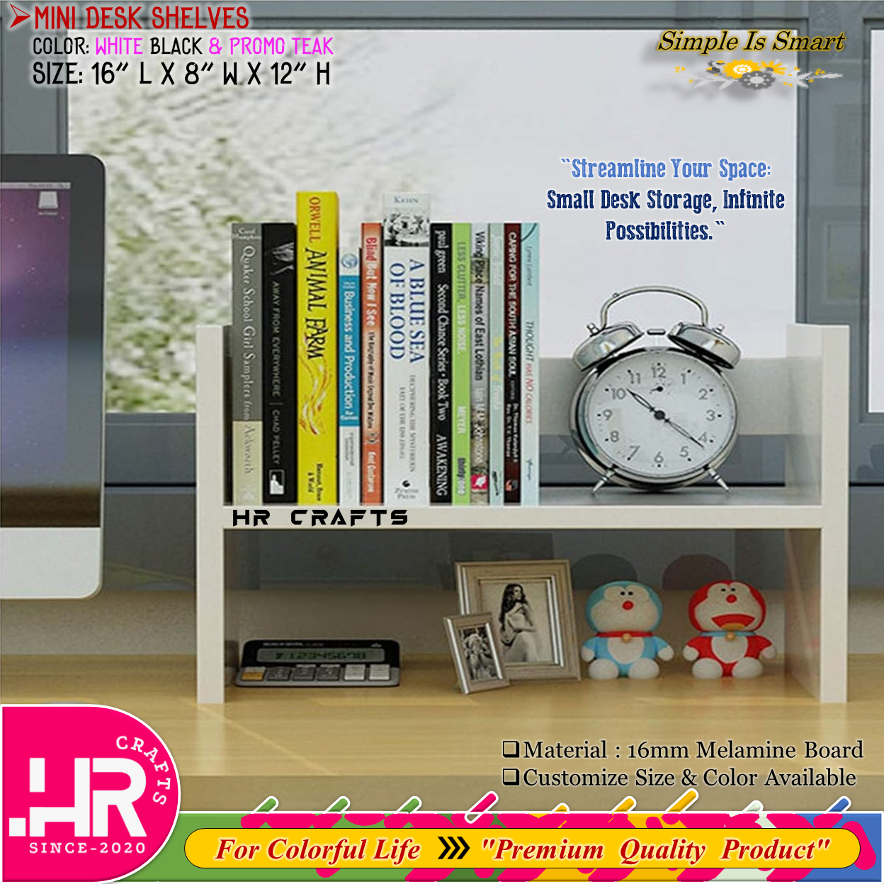 Mini Desk Shelves-Computer Shelves-Desktop Small Bookshelf-Organize Shelf for Office and Dormitory-Table Bookshelf-Bookshelf-Bookcase-U Shaped Bookcase-Desk Storage-Desk Organization-Desk Decor-HR Crafts. 