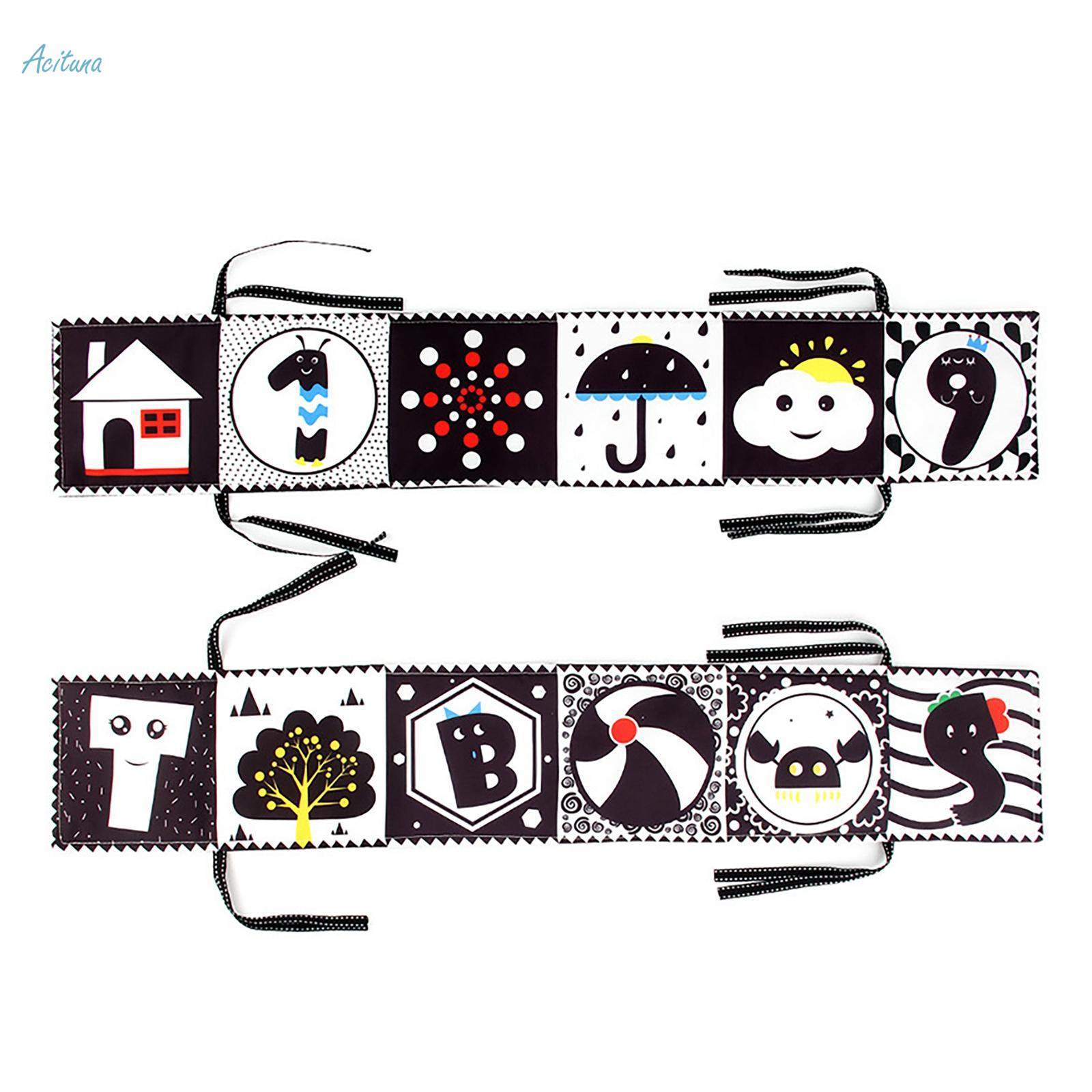 Black and White High Contrast for Baby, Infant Cloth Book Crib Toys, Early Educational Cloth Book for Newborns & Toddlers. 