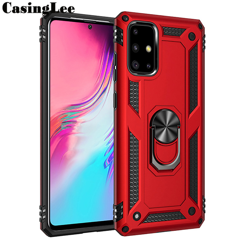 Protect cover shockproof armor stand case for Galaxy A31 with Holder ring phone cases for Samsung Galaxy A31 car magnet back cover