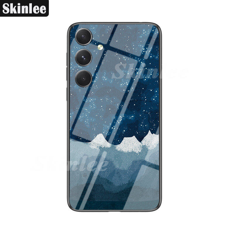 Phone Case for Samsung Galaxy A05S Back Cover Couple Starry Moon Back Cover Meteor Start Casing Hp for Samsung A05S Cover Cases Glossy Glass Cases. 