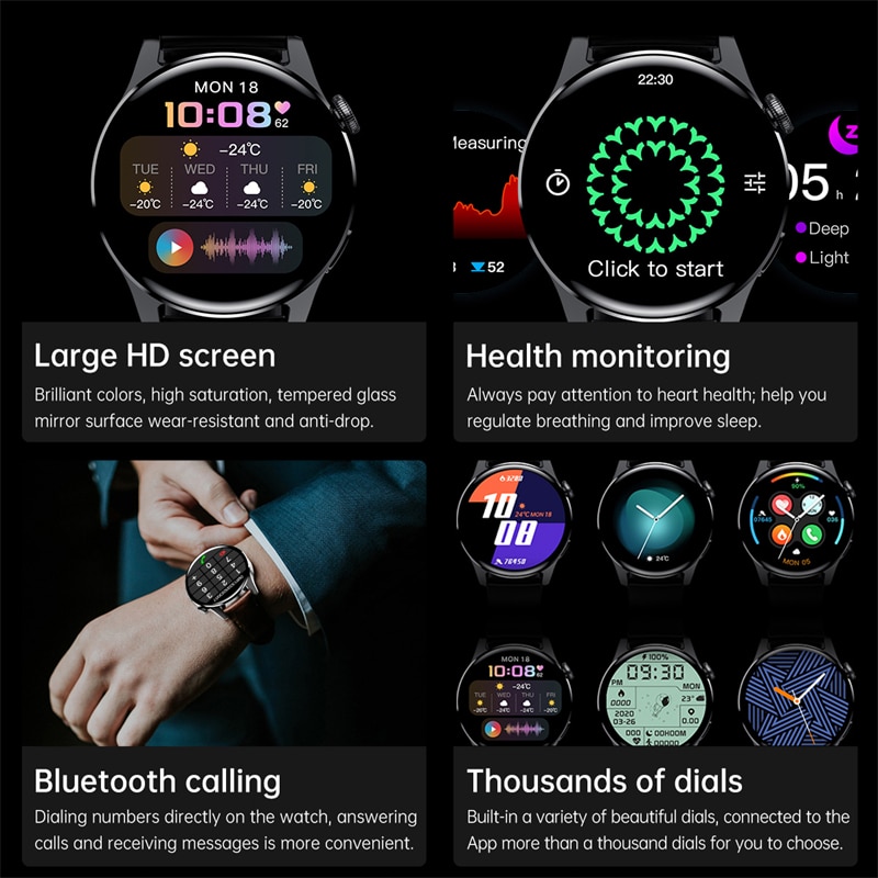 LIGE New Bluetooth Call Smart watch Men Full touch Screen Sports fitness watch Bluetooth is Suitable For Android ios Smart watch. 