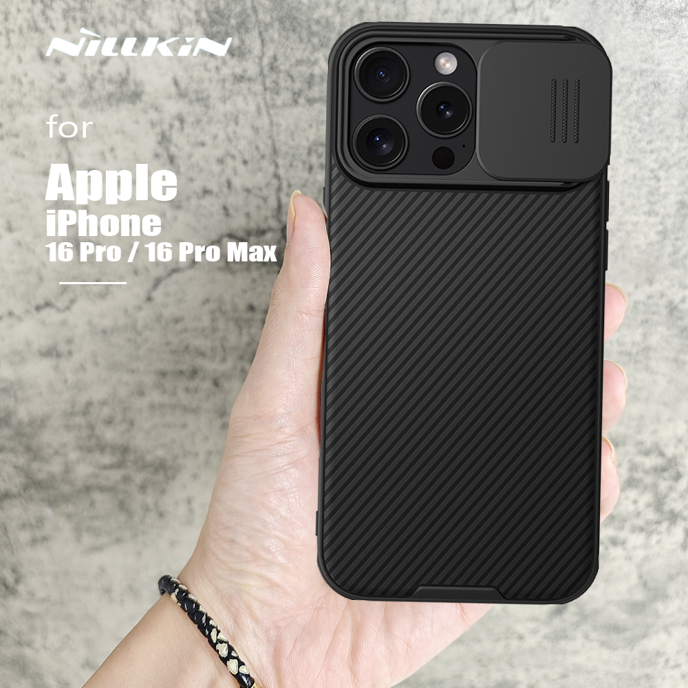 For iPhone 16 Pro Max / 16 Pro Case Nillkin Slide Lens Protection Bumper Camera Protection Back Cover for iPhone 16 Pro Max