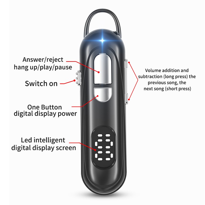 【FUPANG】[CVC 6.0 Bluetooth 5.1] Bluetooth 5.1 earphones with mic sport running headsets with LED digital display Noise Cancelling stereo earpieces running, sports, fitness, gym. 
