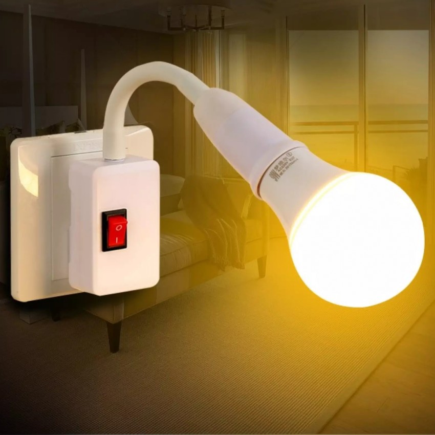 E27 Bulb Socket Lamp Base Holder Led Light Flexible Bend Adjustable Rotating Lamp Holder Light Bulb Adapter Plug Switch 1Pcs. 