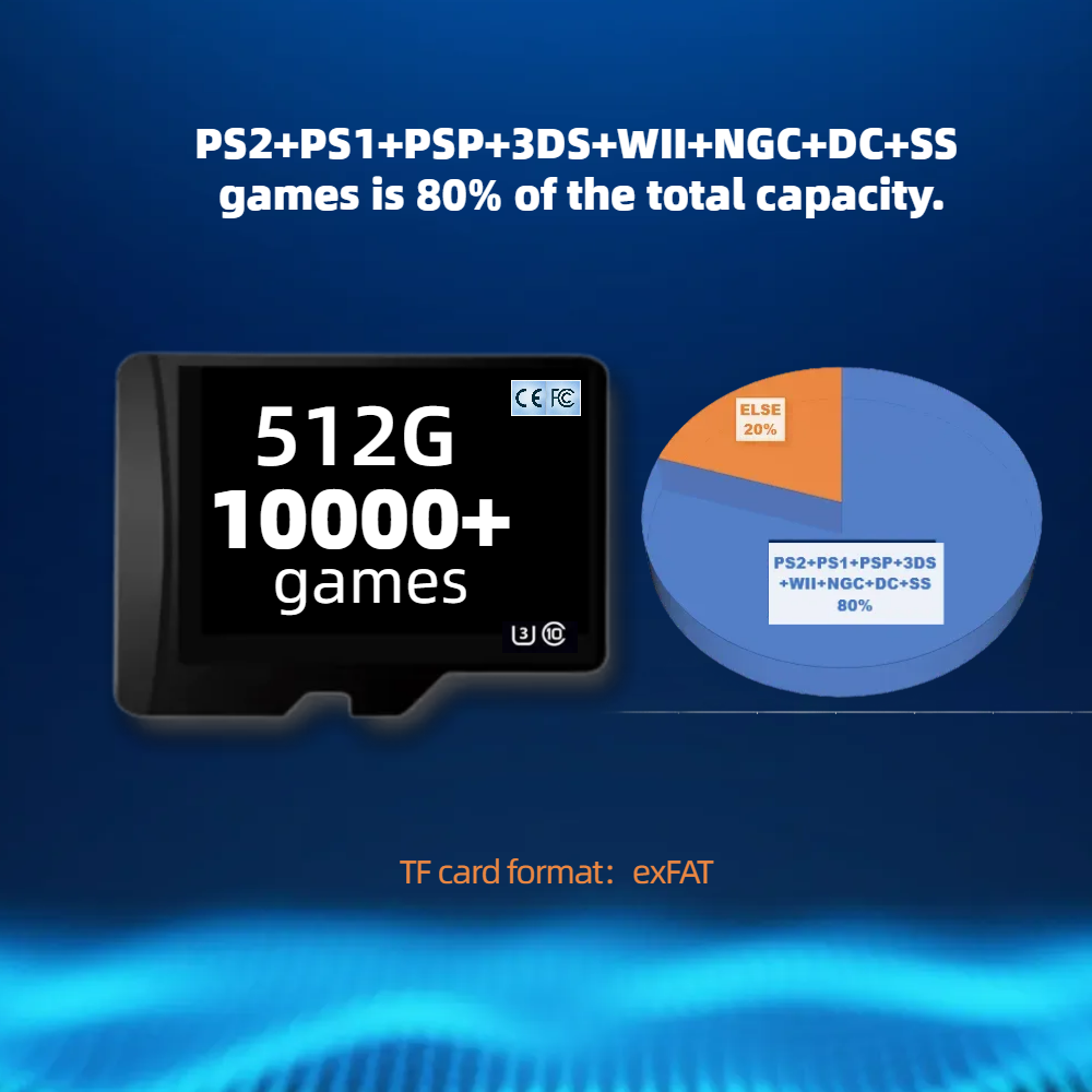 TF Game Card For Ayn Odin 2 Pro Memory PS2 PSP PS1 NGC 3DS Classic Retro Games portable Handheld android 1T 512G Anbernic RG405V. 