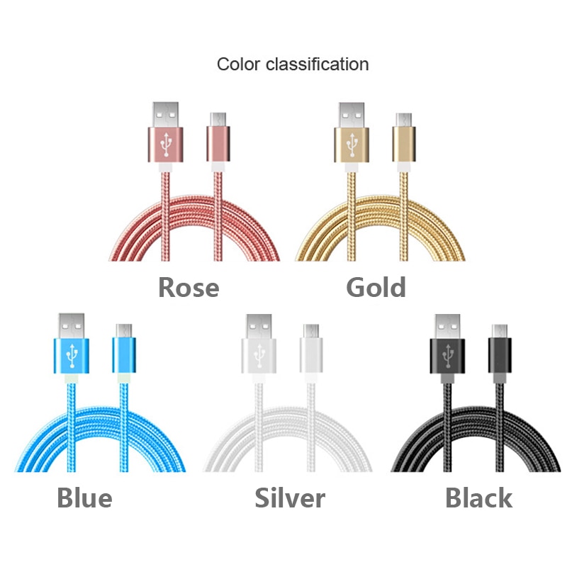 Nylon Micro USB Charger Cable for iRulu eXpro P2 for HomTom HT50, HT30, HT27, HT17, HT10, HT7 Pro Data Sync Charging Cable. 
