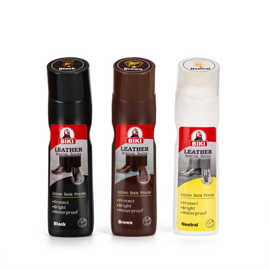 Biki Liquid Shoe Polish Black, Brown, Neutral 75ml and Shiner