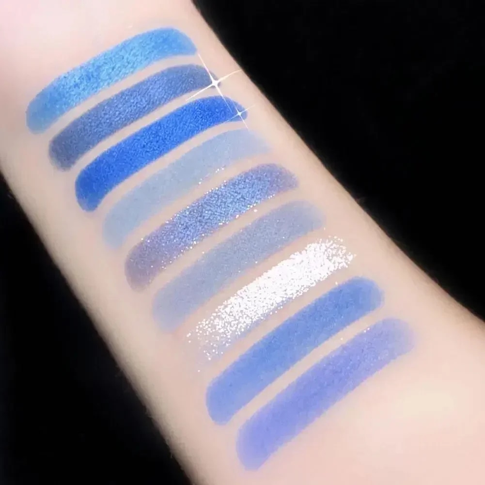 9 Colors Baby Blue Eyeshadow Makeup Pallete Matte Blue Eye Shadow Palette Shimmer Shine Diamond Yellow Neon Eyeshadow Palette Abandon Abandon. 