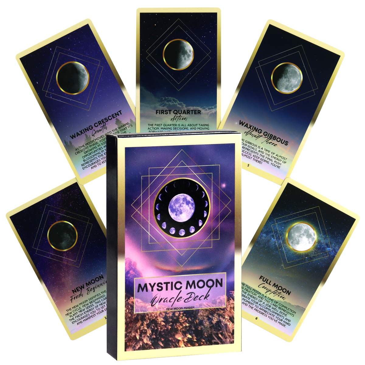 Mystic Moon Oracle Cards For Family Party High Quality Fortune Telling Divination Keywords Meaning Cards Deck Board Game