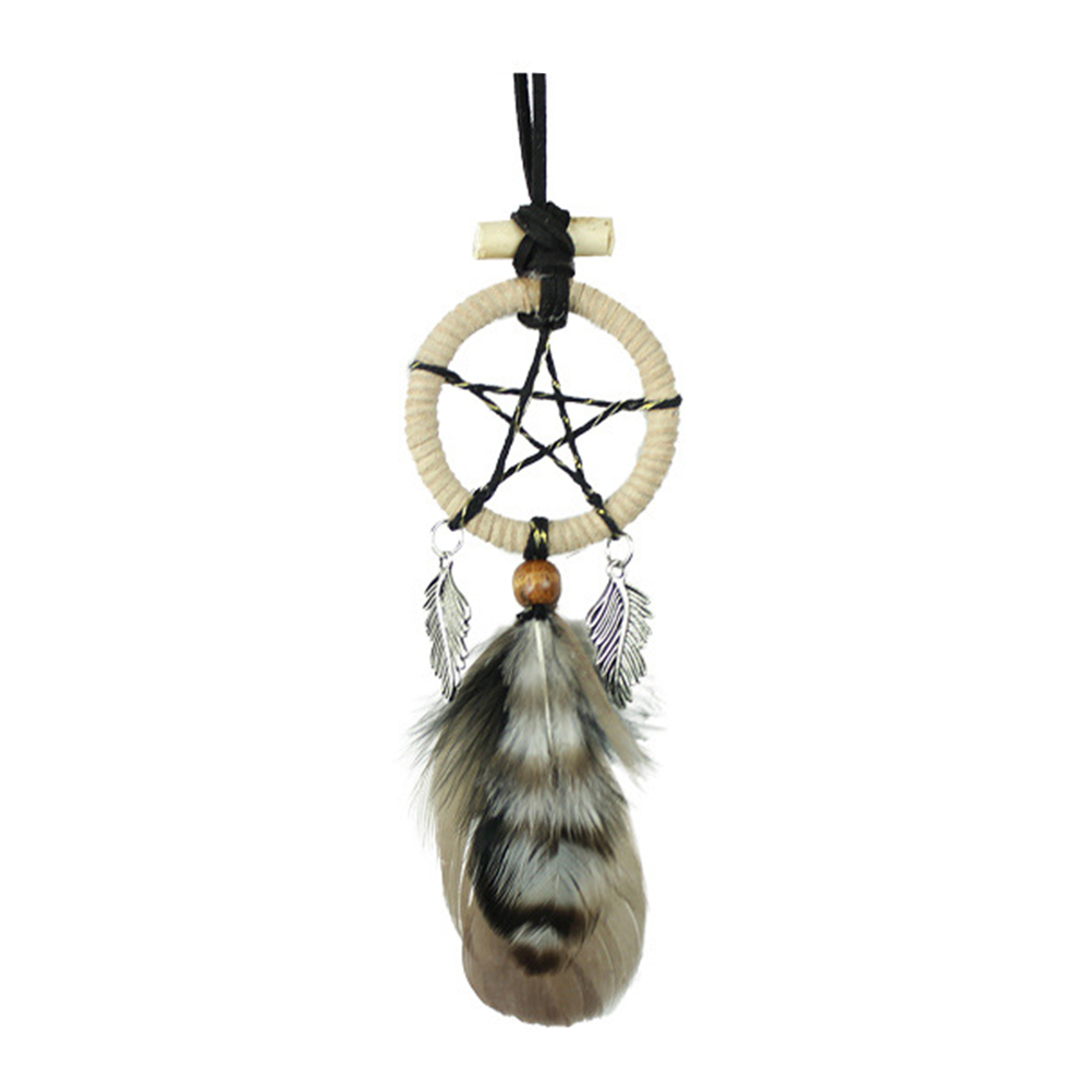 Mini Dream Catcher Car Pure White Feather Wind Chimes Wall Hanging Decor Romantic Home Ornament