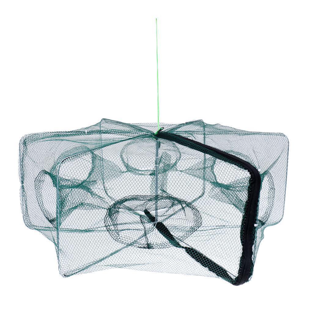 Folded Hexagon 6 Hole Automatic Fishing Shrimp Trap Fishing Net Fish Shrimp Minnow Crab Baits Cast Mesh Trap. 