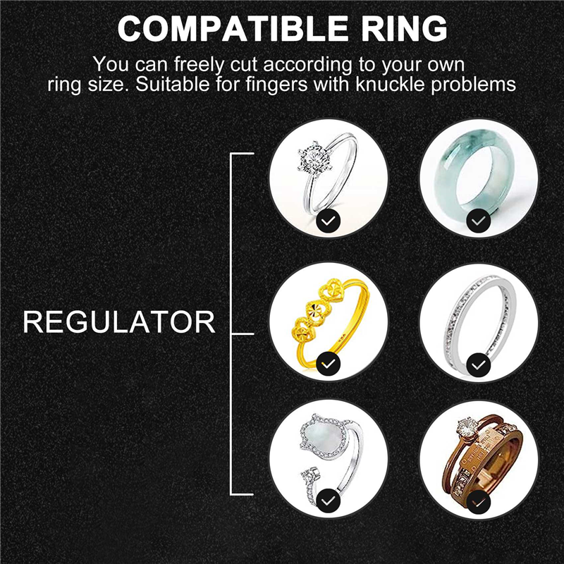 Ring Size Adjuster for Loose Rings Invisible Ring Guard Clip Transparent Silicone Sizer Tightener Resizer 4 Sizes. 
