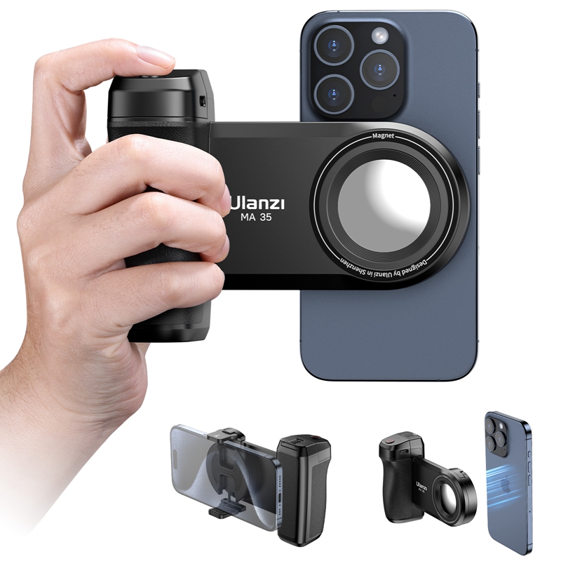 Ulanzi MA35 Phone Camera Grip Handle MagSafe Bluetooth Shutter Smartphone Selfie Stablizer Vertical Horizontal