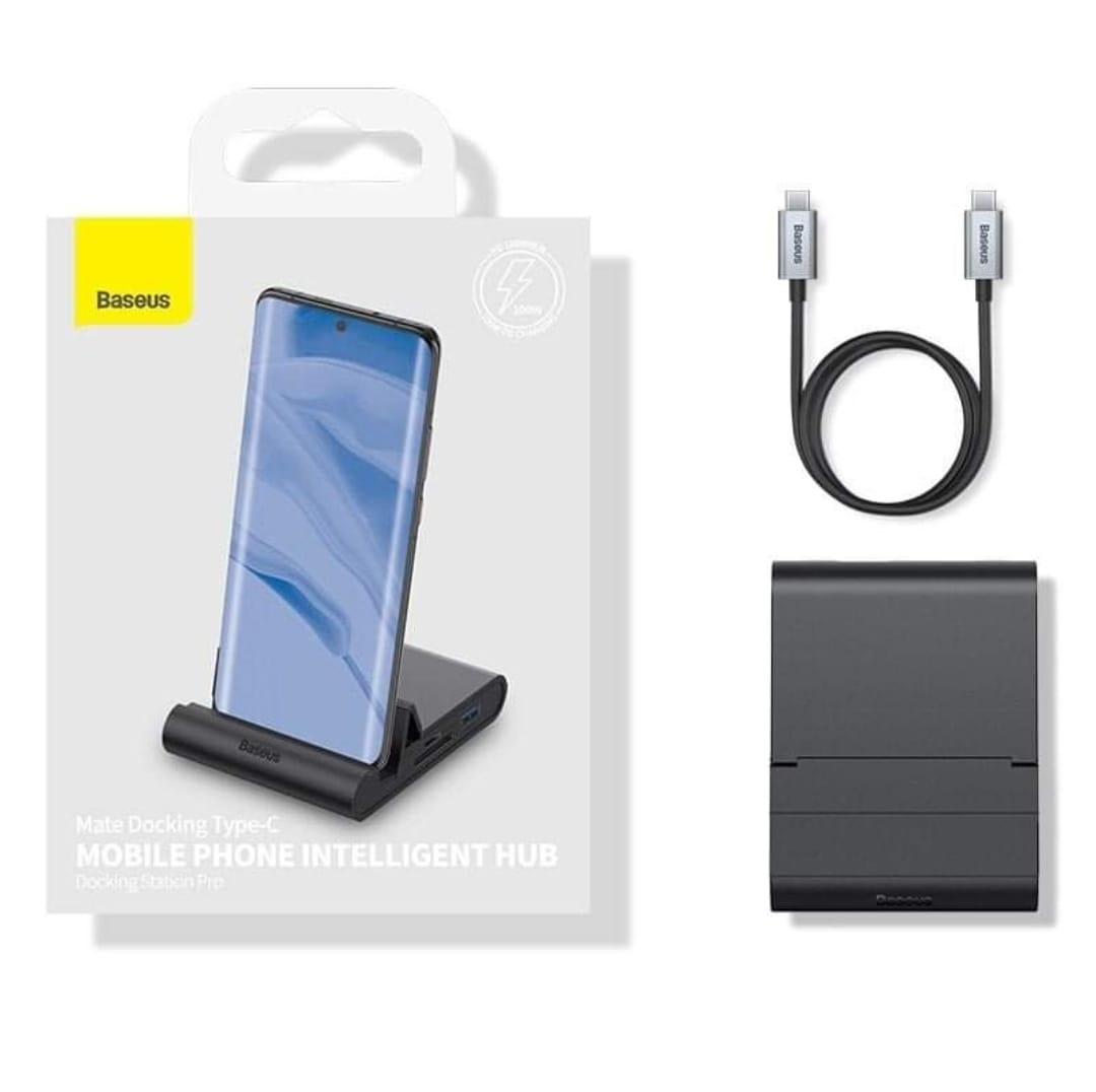 Baseus Mate Docking Type-C Mobile Phone Intelligent HUB Docking Station Pro - black. 
