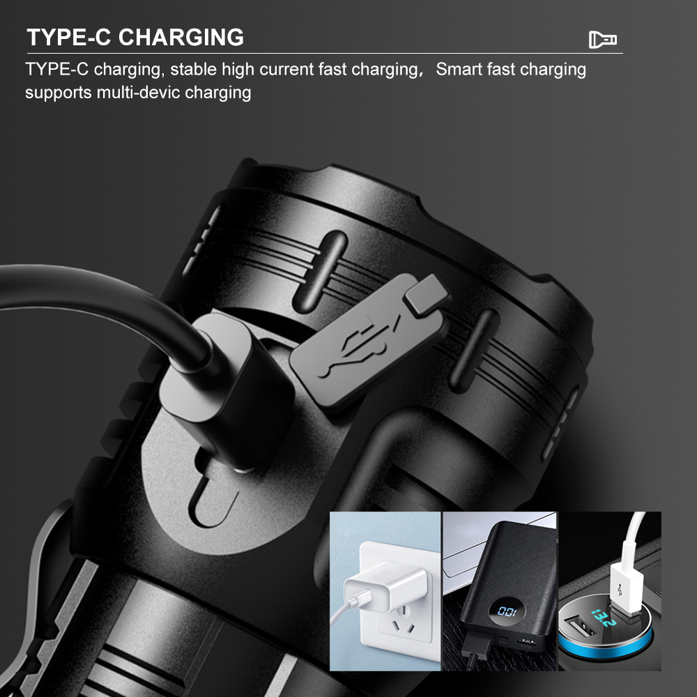 Amanfire F80 Mini Tactical Flashlight 8*XPG LED Light Camping Super Bright Ultra Bright Torch High Power Portable Keychain Lamp. 