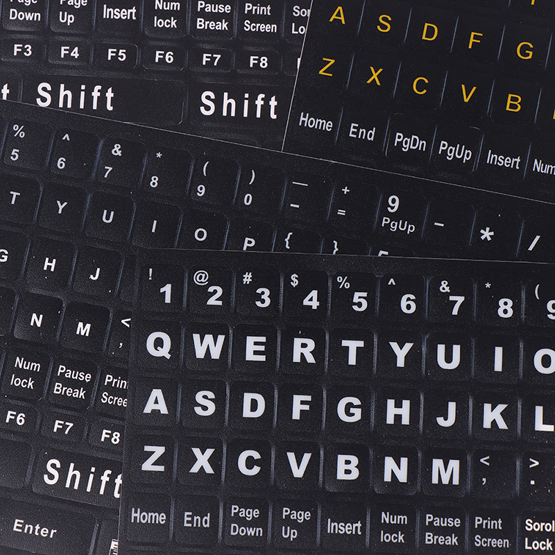 English 120 Keys Matte Standard Waterproof Keyboard Stickers Letter Alphabet. 