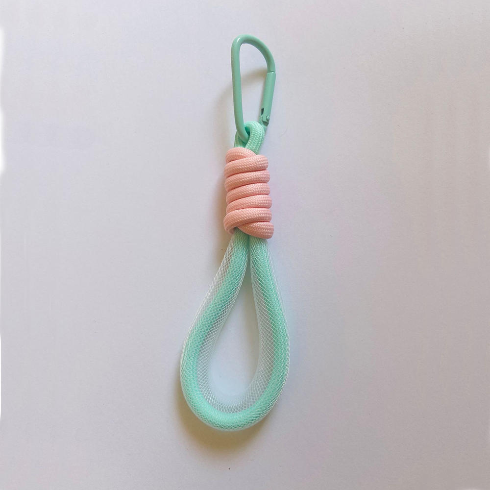 Patterned Keychain Holder Glow-in-the-Dark Key Chain Pendant. Fluorescent Keychain Lanyard Colorful Bag Lanyard Braided Mesh Strap. 