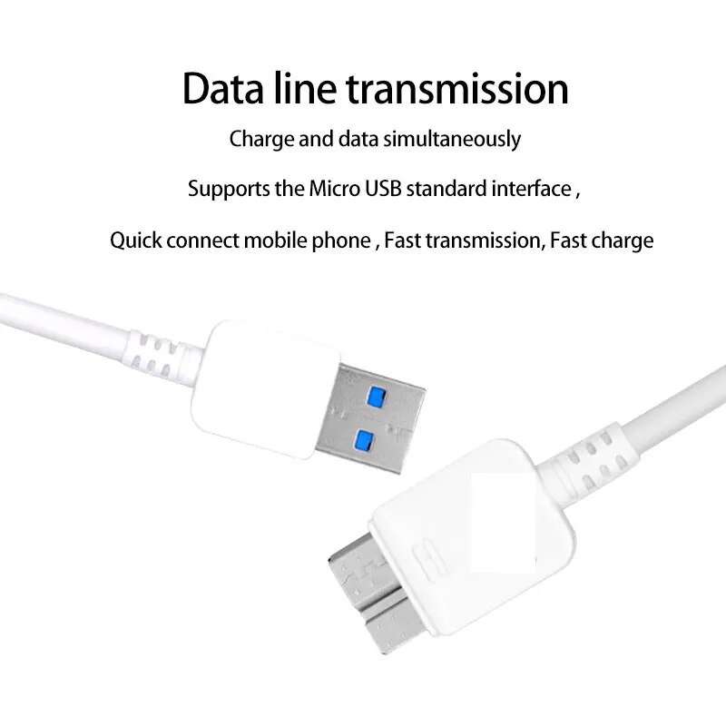 Quick Charge for Samsung Galaxy S5 Note 3 Micro USB 3.0 Cable I9600 Smart Mobile Phone Fast Charger USB 3.0 Data Charging Cable. 