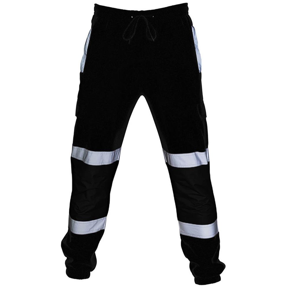 black cargo pants with reflective strips