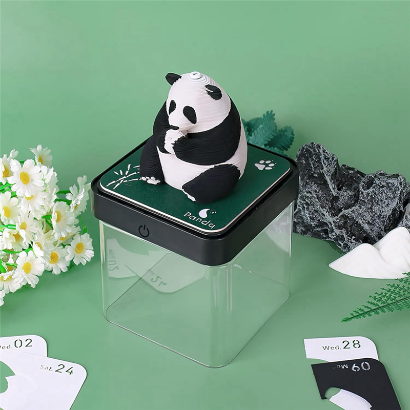 3D Art Calendar 2024, Time Piece Calendar Panda Memo Pad Rip Paper Carving DIY Sticky Note Durable Easy Install. 