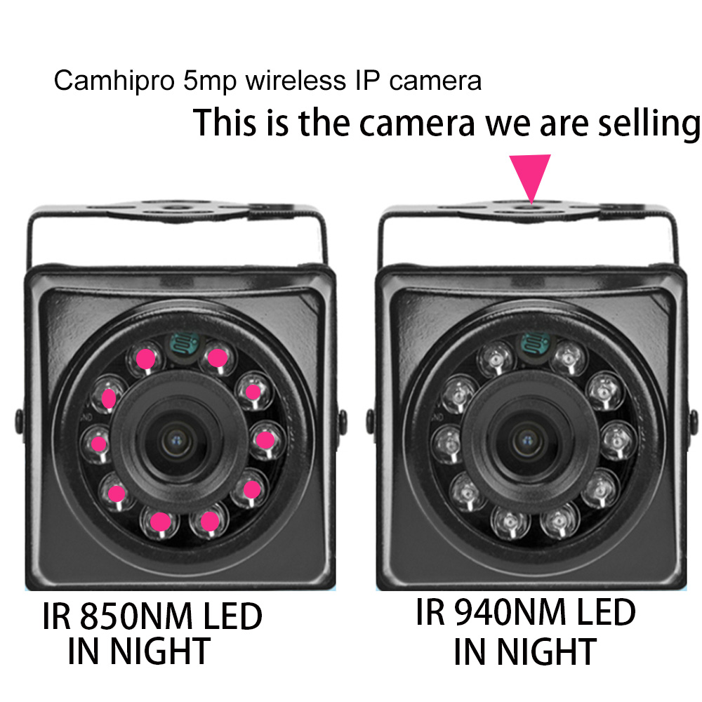 Camhipro Mini wireless wifi 940nm IR night 5MP IP WIFI Camera outdoor RTMP H.264 H.265 Night Vision 128GB sd Webcam Security. 