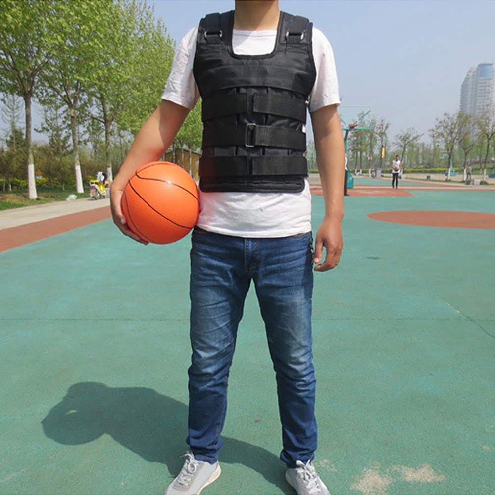 Max Loading 50kg Adjustable Weighted Vest Weight Jacket Oxford Exercise Weight Loading Cloth Strength Training (Empty). 