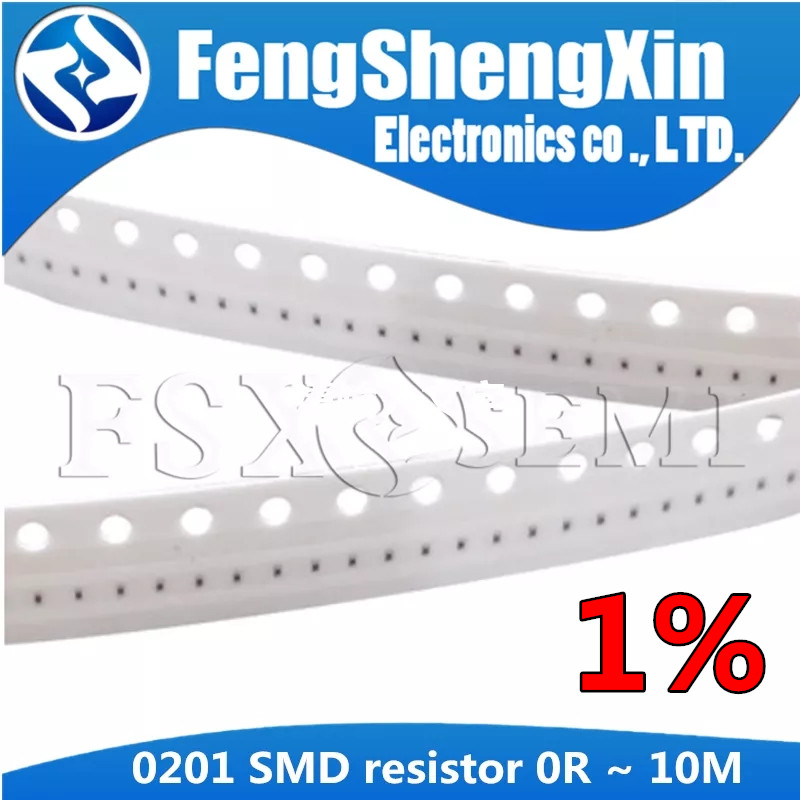 100pcs/lot 0201 SMD resistor 1% 0R ~ 10M 1/20W 0 1 10 100 150 220 330 ohm 1K 2.2K 10K 100K 0R 1R 10R 100R 150R 220R 330R. 