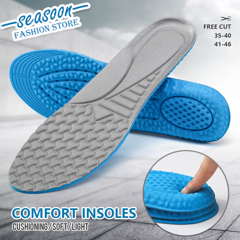 High Elastic Shoe Insoles for Men Full Length Massage Cushion Shoes Insole Replacement Inserts Pad. 