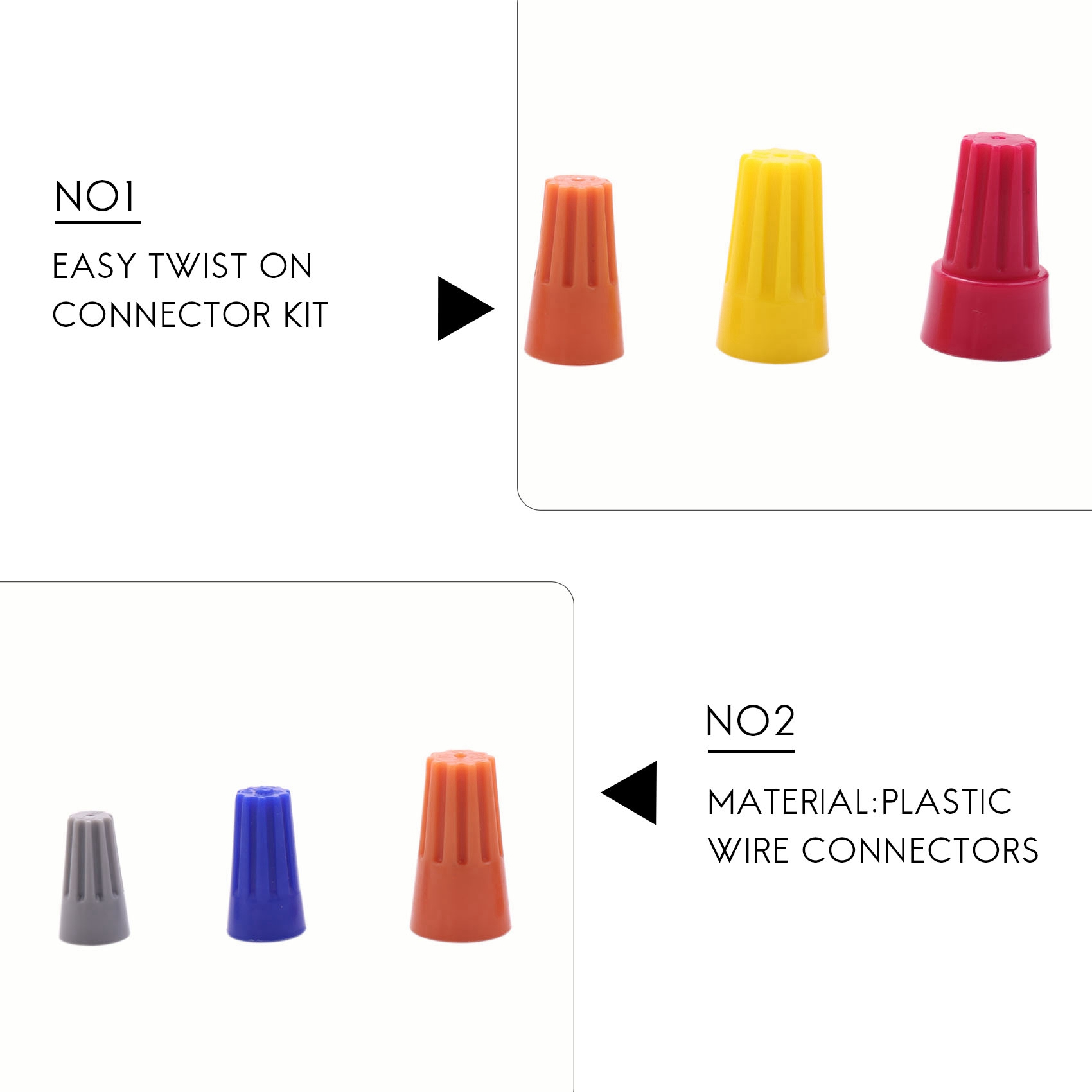 158Pcs 5 Colors Electrical Wire Connector Twist-On Screw Terminal Spring Inserted Nuts Caps Assortment Set. 