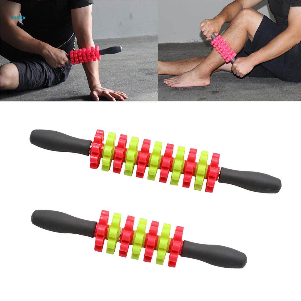 Muscle Roller Leg Massager - Best Massage Roller Stick - Deep Tissue, Trigger Points, Cramps, Quads, Calf & Hamstring Tightness, Myofascial Release - 35cm. 