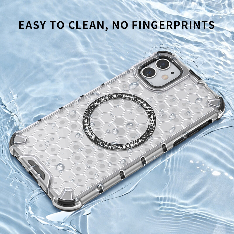 For Apple iPhone 11 Case Honeycomb MagSafe Shockproof Camera Protection Back Cover ip11 casing. 