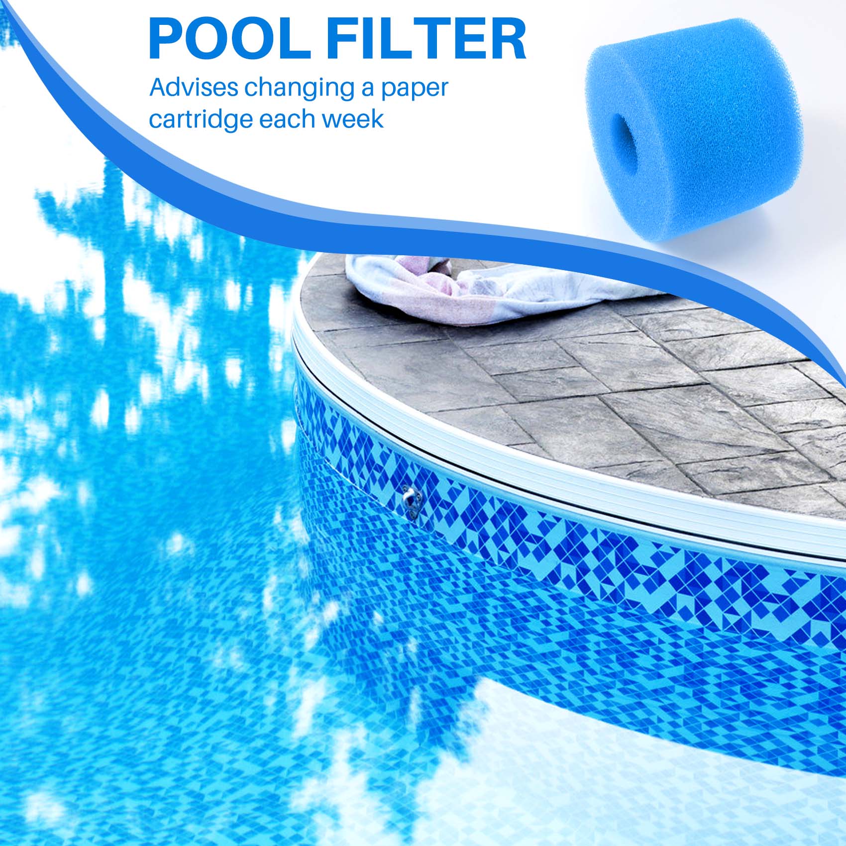 18Pcs for Intex Pure Spa Reusable Washable Foam Hot Tub Filter Cartridge S1 Type. 