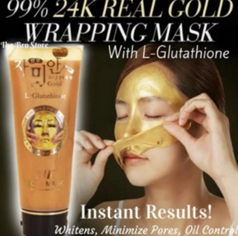 24K Gold Mask L Glutathione Cream Soft Facial Treatment 220 ml Pure Beauty Skin. 
