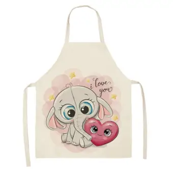 Cute Elephant Women Kitchen Apron Cotton Linen Sleeveless Chef Cooking Aprons Kitchen Accessories 68 55cm 0085 Buy Online At Best Prices In Bangladesh Daraz Com Bd